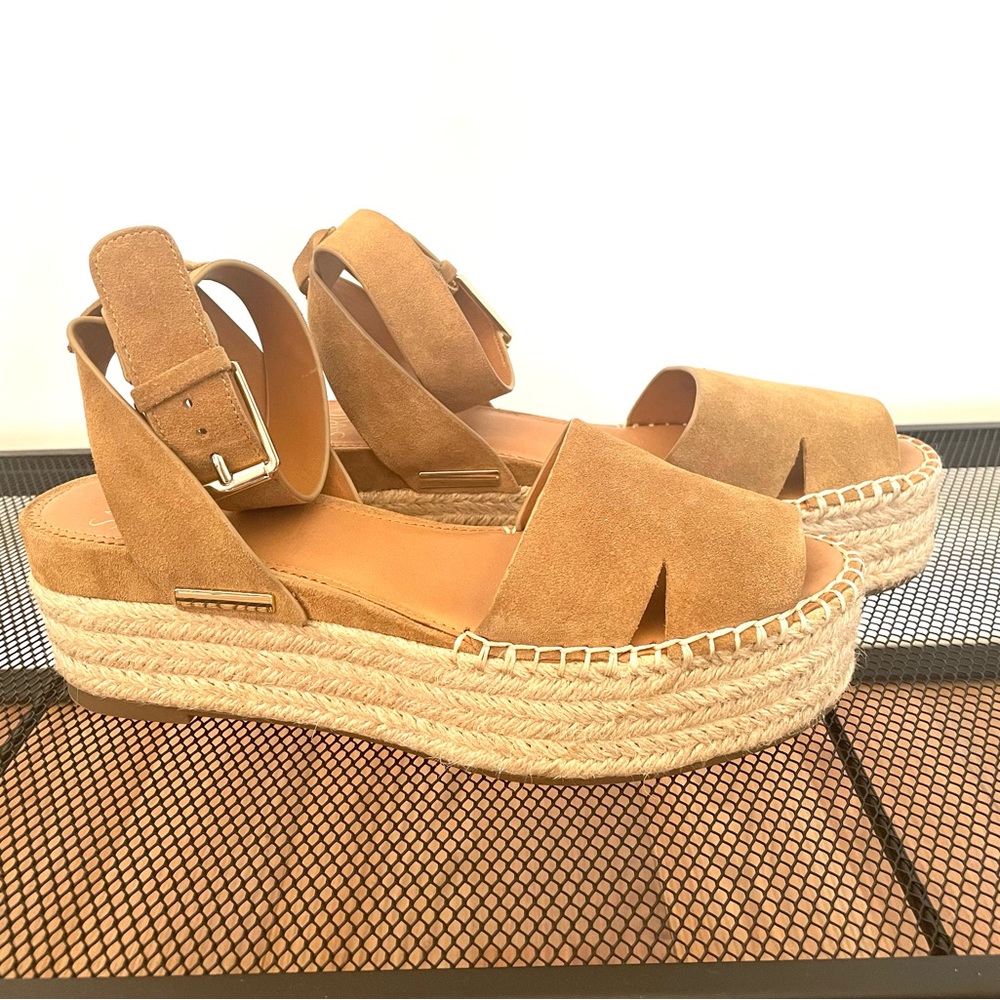 Franco Sarto Lexie Espadrille Ankle-strap Flatform Sandal, size 8